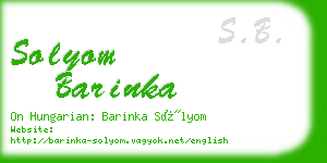 solyom barinka business card